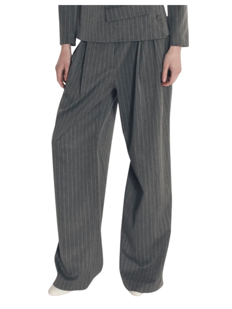 Cekette Pinstride Boyfriend Pants In Grey $250 Nwot Sz Xs — image 2 of 2